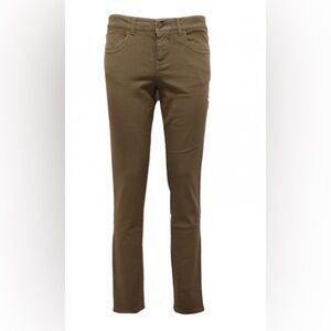 Stella McCartney - Olive Green Skinny Leg Zipper Detail Jeans